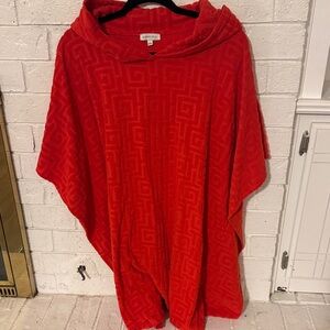 Gianni Bini Red Hooded Swim Poncho